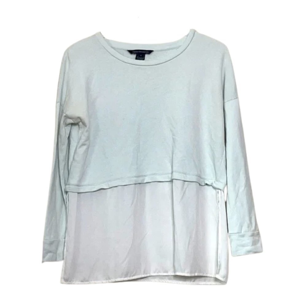 Flawed - French Connection Pale Blue Mixed Media Sweater Sz. S